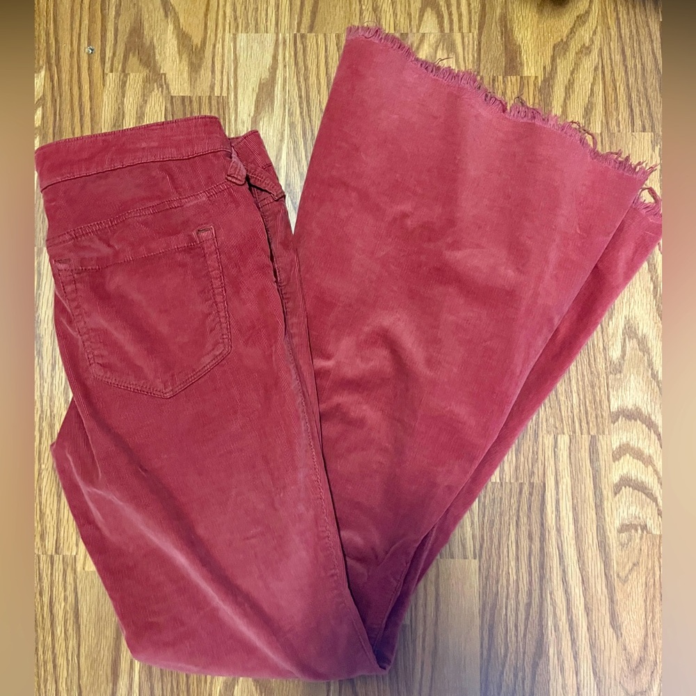 Free People Rust orange bell bottom flare Corduroy Pants